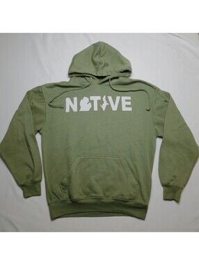 Pacific & Co The Perfect Hoodie Michigan Native Pullover Sweatshirt Green Small